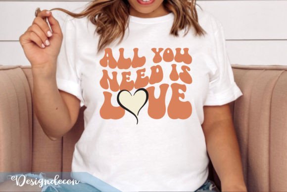 All You Need is Love Retro Sublimation Graphics for Crafts