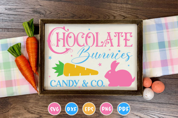 Chocolate Bunnies Candy Co, Easter SVG for Crafts and Graphics
