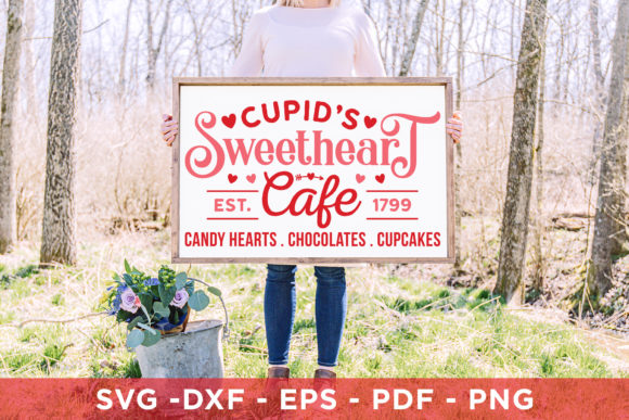 Cupid’s Sweetheart Cafe Valentine SVG for Crafts and Graphics