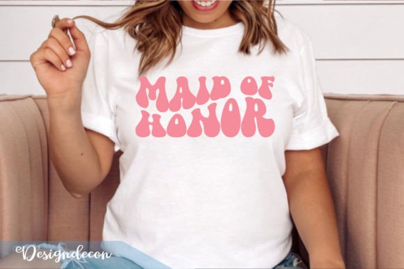 Maid of Honor Retro Wavy SVG for Crafts and Graphics