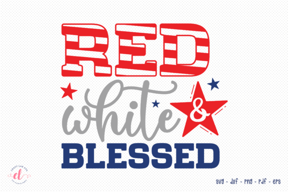 Red White Blessed SVG for Embroidery Projects