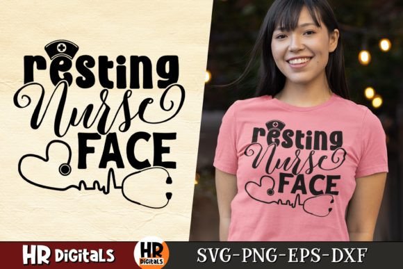Resting Nurse Face SVG for Crafts and Graphics