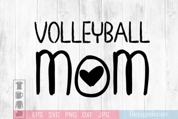 Volleyball Mom Brush Inscription SVG for Crafts and Graphics