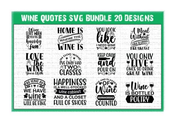 Wine Quotes Svg Bundle for Crafts and Graphics